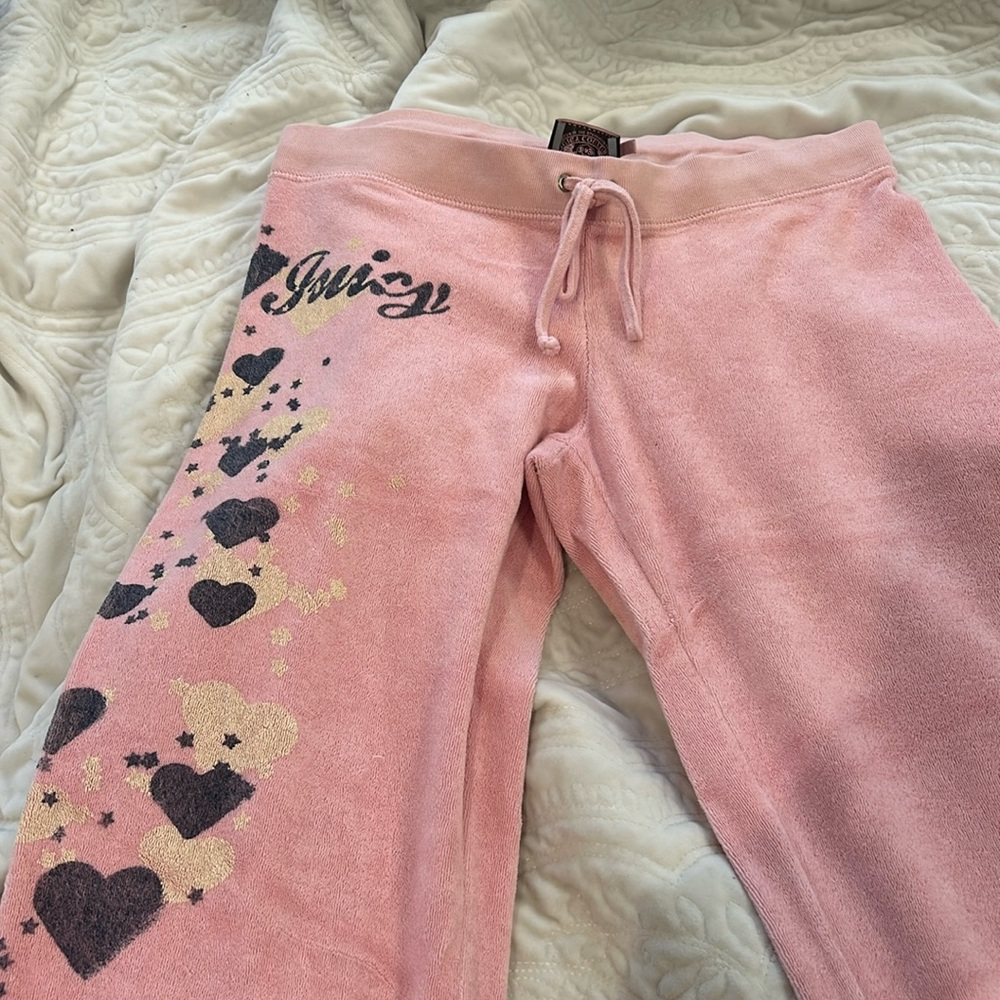 Vintage Original Juicy Couture Pink Terry Drawstring Pants-Sz S